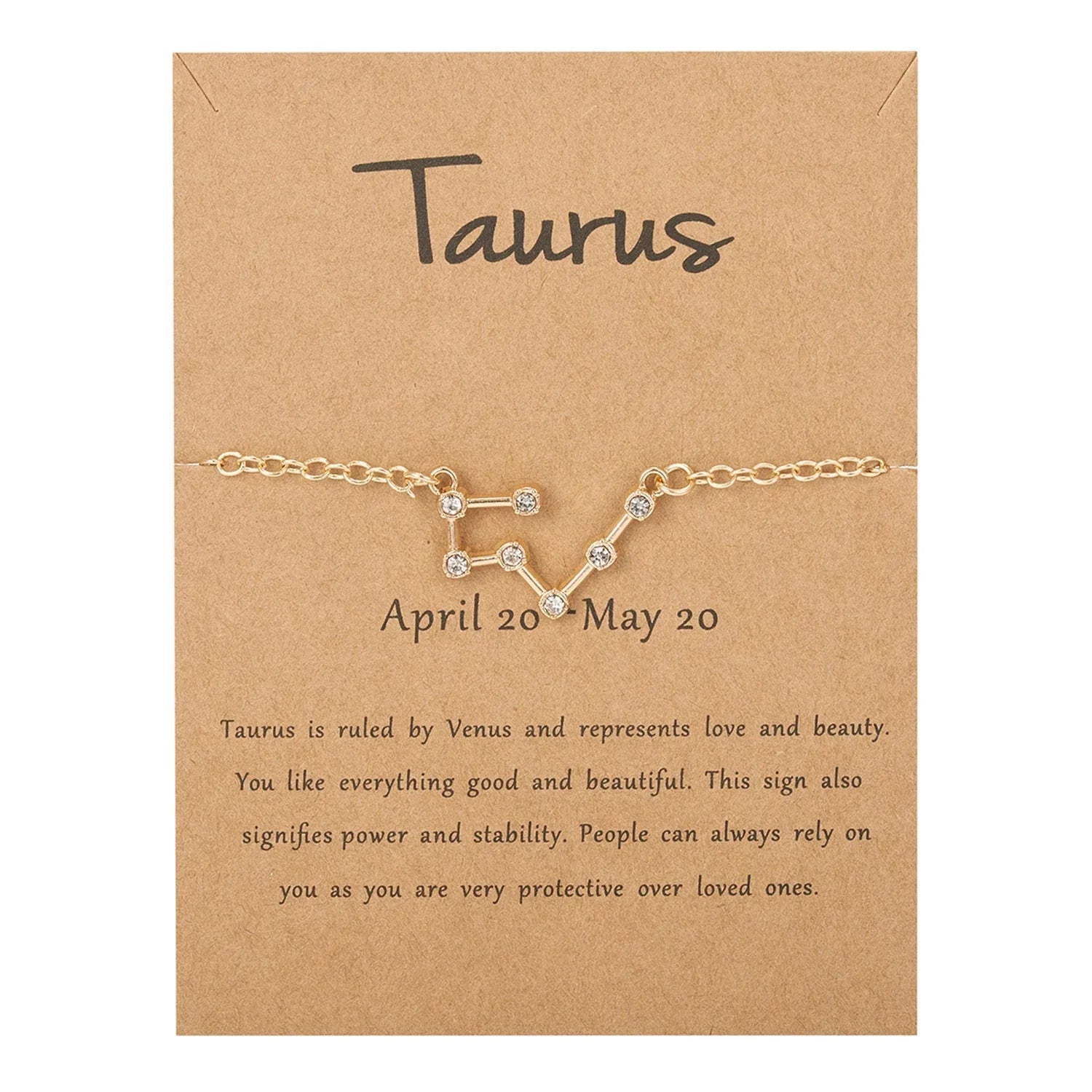 Women’s Zodiac Sign Bracelet 12 Constellations taurus