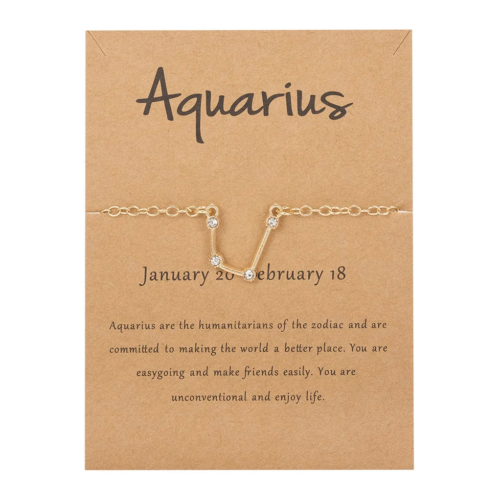Women’s Zodiac Sign Bracelet 12 Constellations aquarius