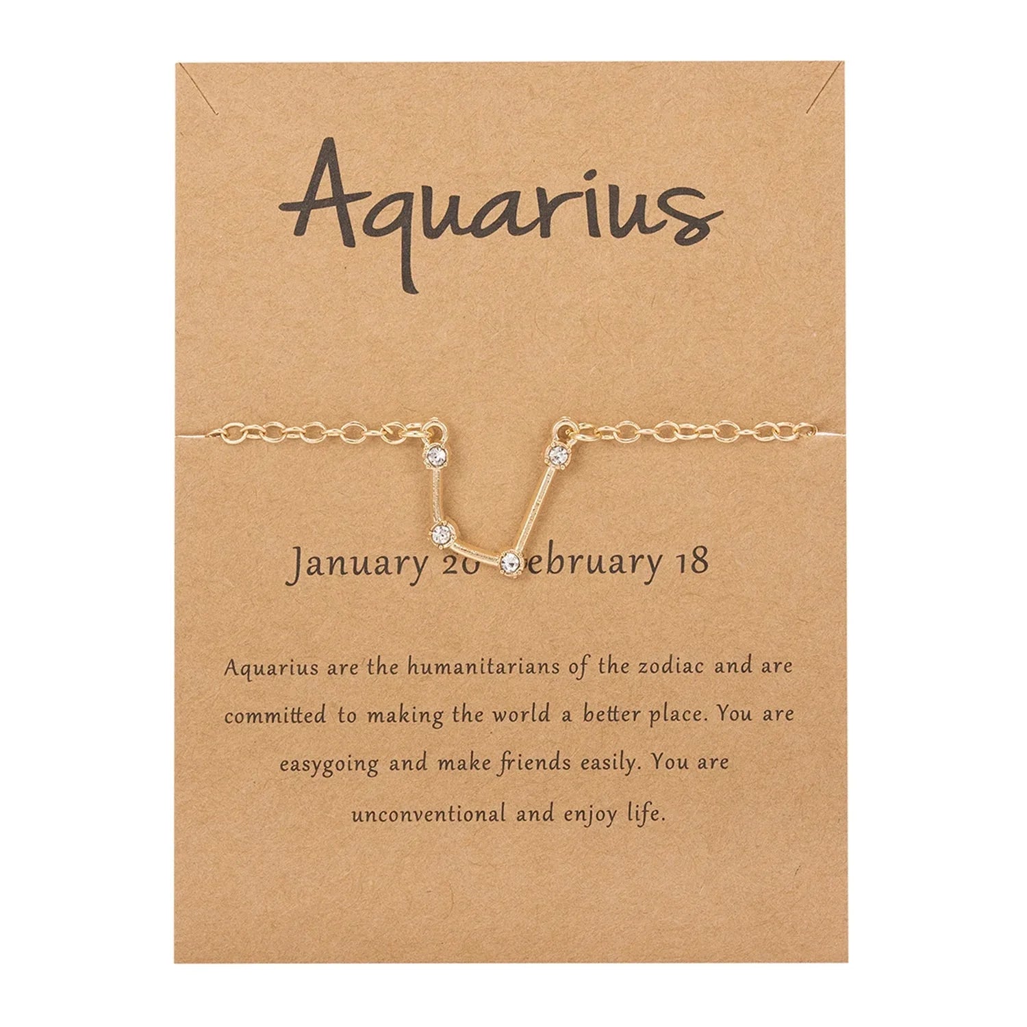 Women’s Zodiac Sign Bracelet 12 Constellations aquarius