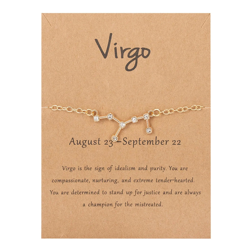 Women’s Zodiac Sign Bracelet 12 Constellations virgo