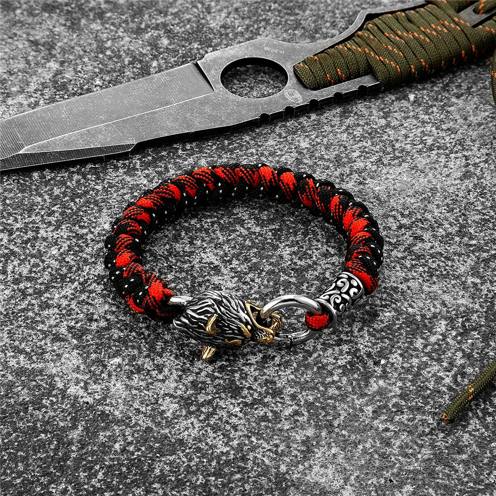 Fenrir Survival Bracelet - Viking Wolf Paracord Bracelet 2