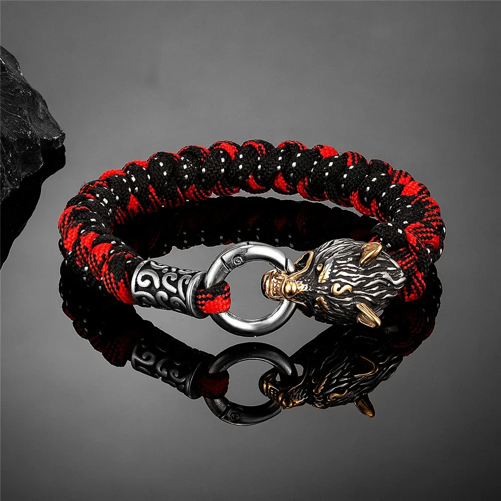 Fenrir Survival Bracelet - Viking Wolf Paracord Bracelet