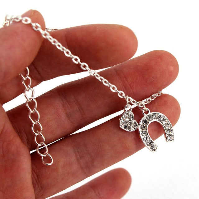 Horseshoe Chain Bracelet Lucky Charm Horseshoe Silver