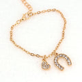 Horseshoe Chain Bracelet Lucky Charm Horseshoe Gold