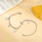 Palm Leaf and Zircon Bracelet