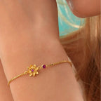 Flower Bracelet with Birthstone Zircon
