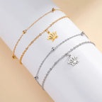 Lotus Flower Women's Bracelet Gold Chain Bracelet
