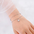 Snowflake Curb Chain Bracelet Winter Silver
