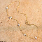 Fine Flower Zircon ID Bracelet in gold
