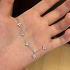 Fine Flower Zircon ID Bracelet in silver