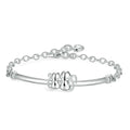 Silver Double Cat ID Bracelet