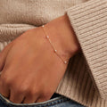 Fine Chain Bracelet with White Beads