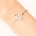 Silver Cat Heart ID Bracelet