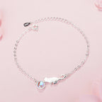 Playful Cat Curb Bracelet in Silver