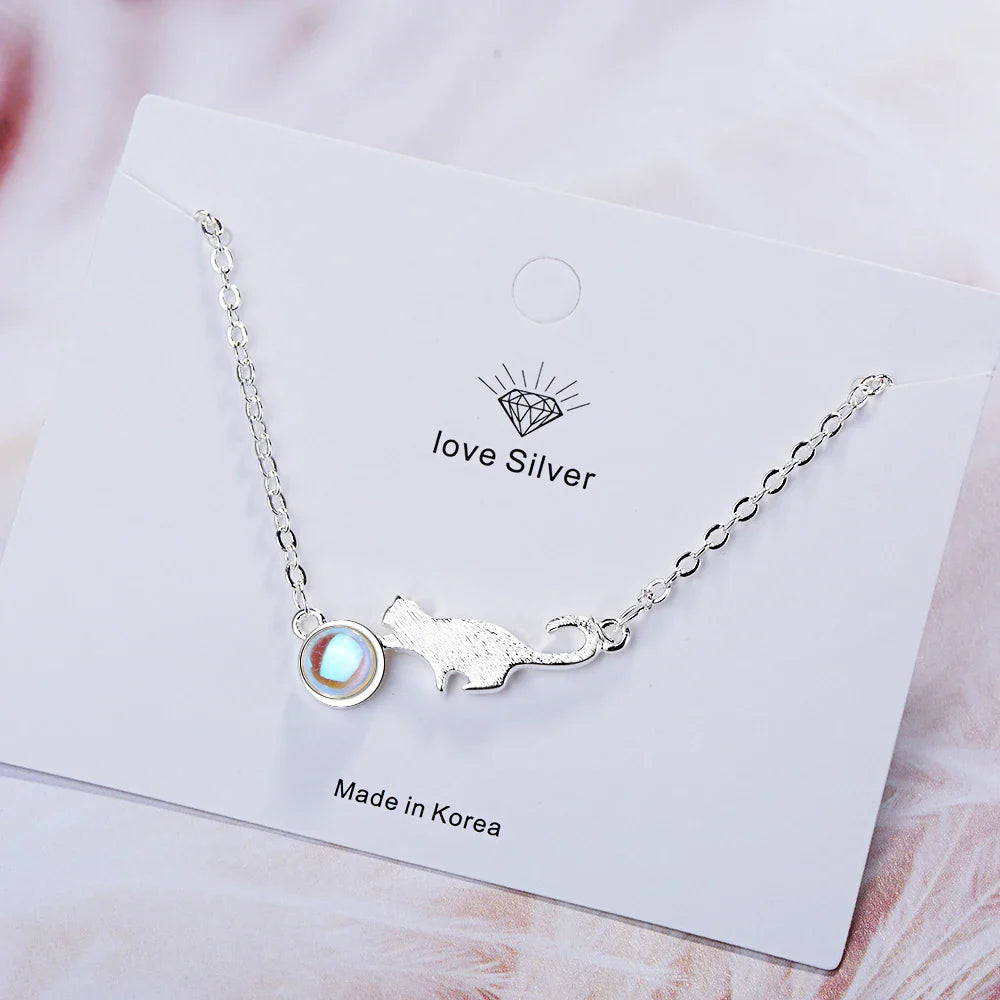 Playful Cat Curb Bracelet in Silver