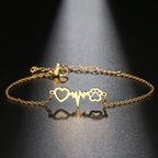 Heart Paw ID Bracelet gold