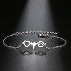 Heart Paw ID Bracelet silver
