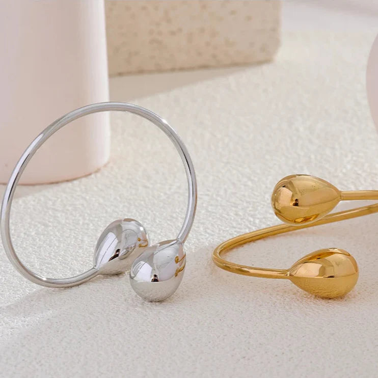 Gourmette Charm Bracelet Water Drop Silver