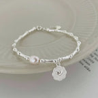 Retro-Style Curb Bracelet with Pearl