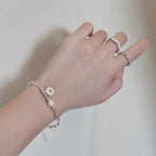 Retro-Style Curb Bracelet with Pearl