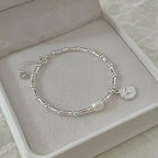 Retro-Style Curb Bracelet with Pearl