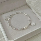 Retro-Style Curb Bracelet with Pearl