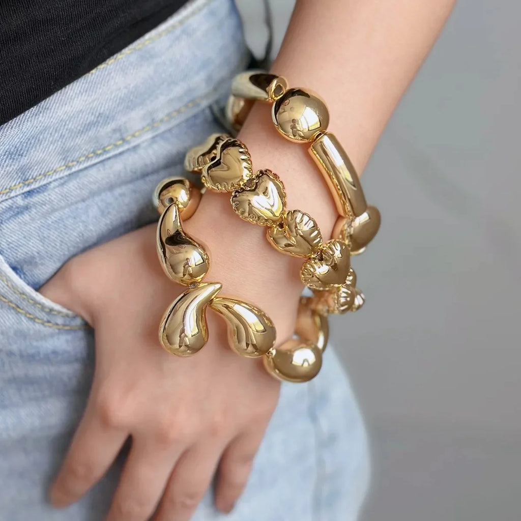 Elastic Curb Bracelet Water Drop