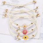 Yellow Daisy Flower Curb Bracelet