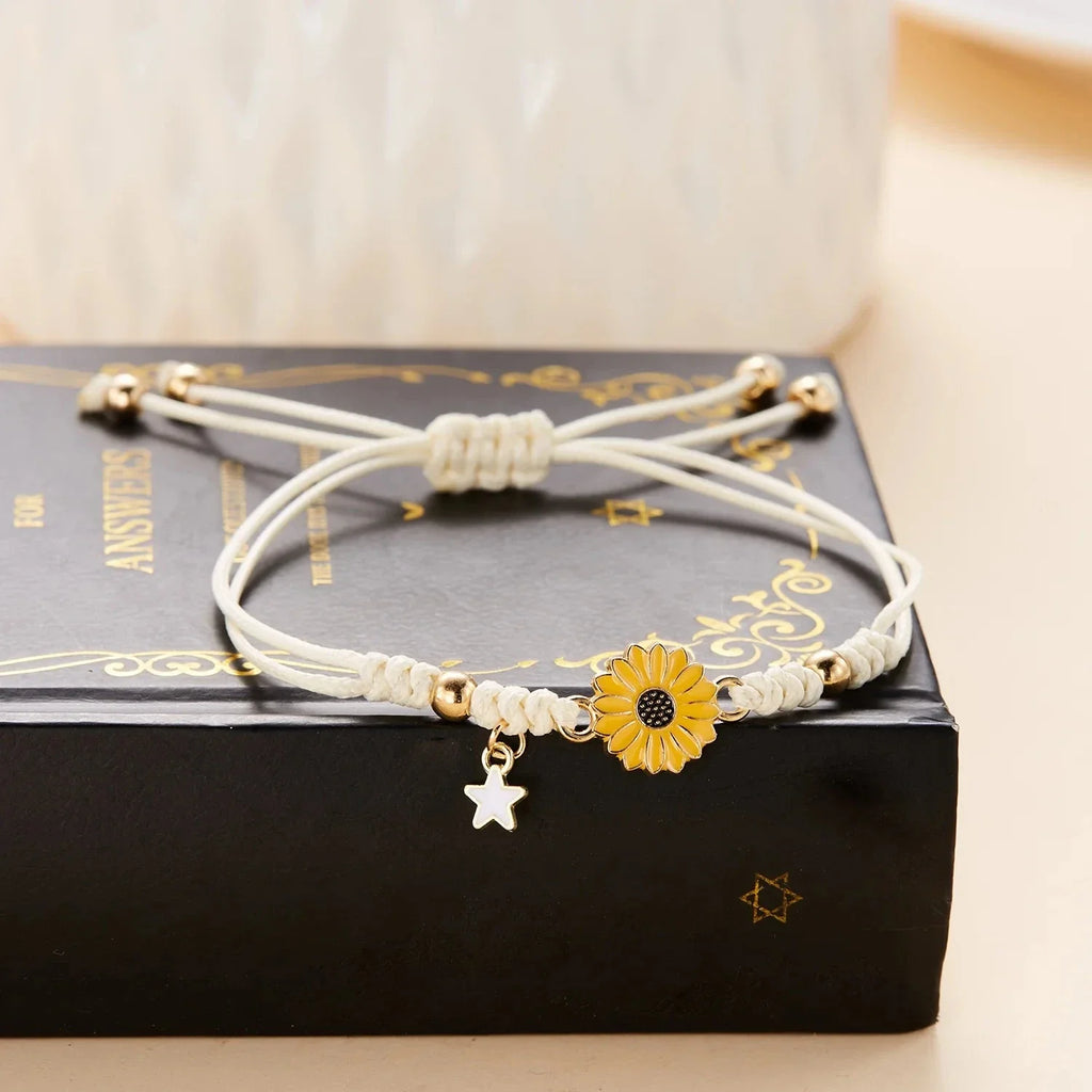Yellow Daisy Flower Curb Bracelet