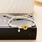 Yellow Daisy Flower Curb Bracelet