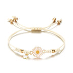 White Daisy Flower Curb Bracelet