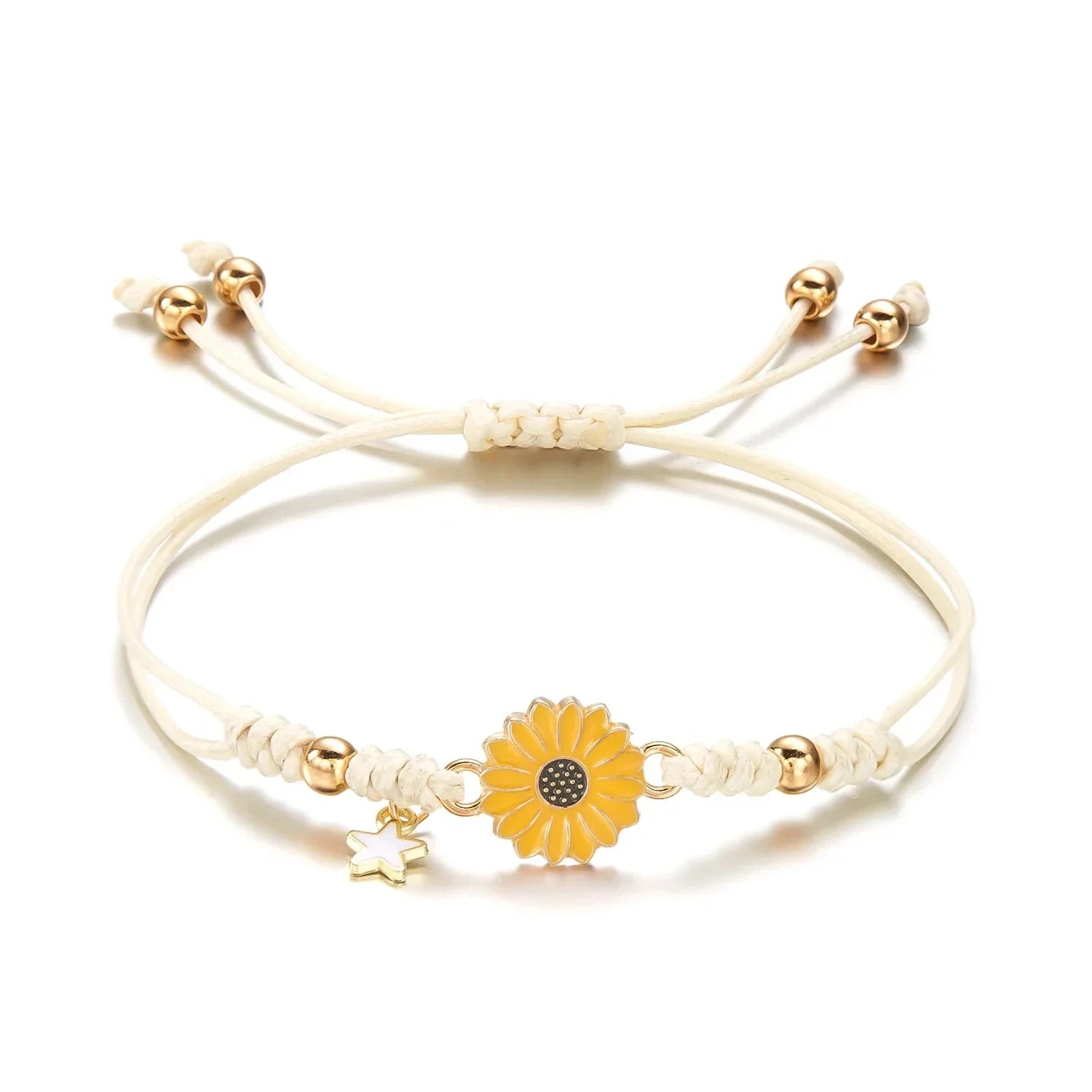 Yellow Daisy Flower Curb Bracelet