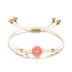 Pink Daisy Flower Curb Bracelet