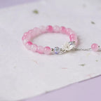 Pink Crystal Flower Curb Bracelet
