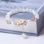 White Crystal Flower Curb Bracelet