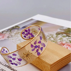 Translucent Resin Flower Chain Bracelet purple a