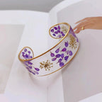 Translucent Resin Flower Chain Bracelet purple a