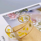 Translucent Resin Flower Chain Bracelet yellow a