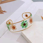 Translucent Resin Flower Chain Bracelet green b