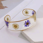 Translucent Resin Flower Chain Bracelet purple b