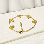 4-Petal Flower Cuban Link Bracelet
