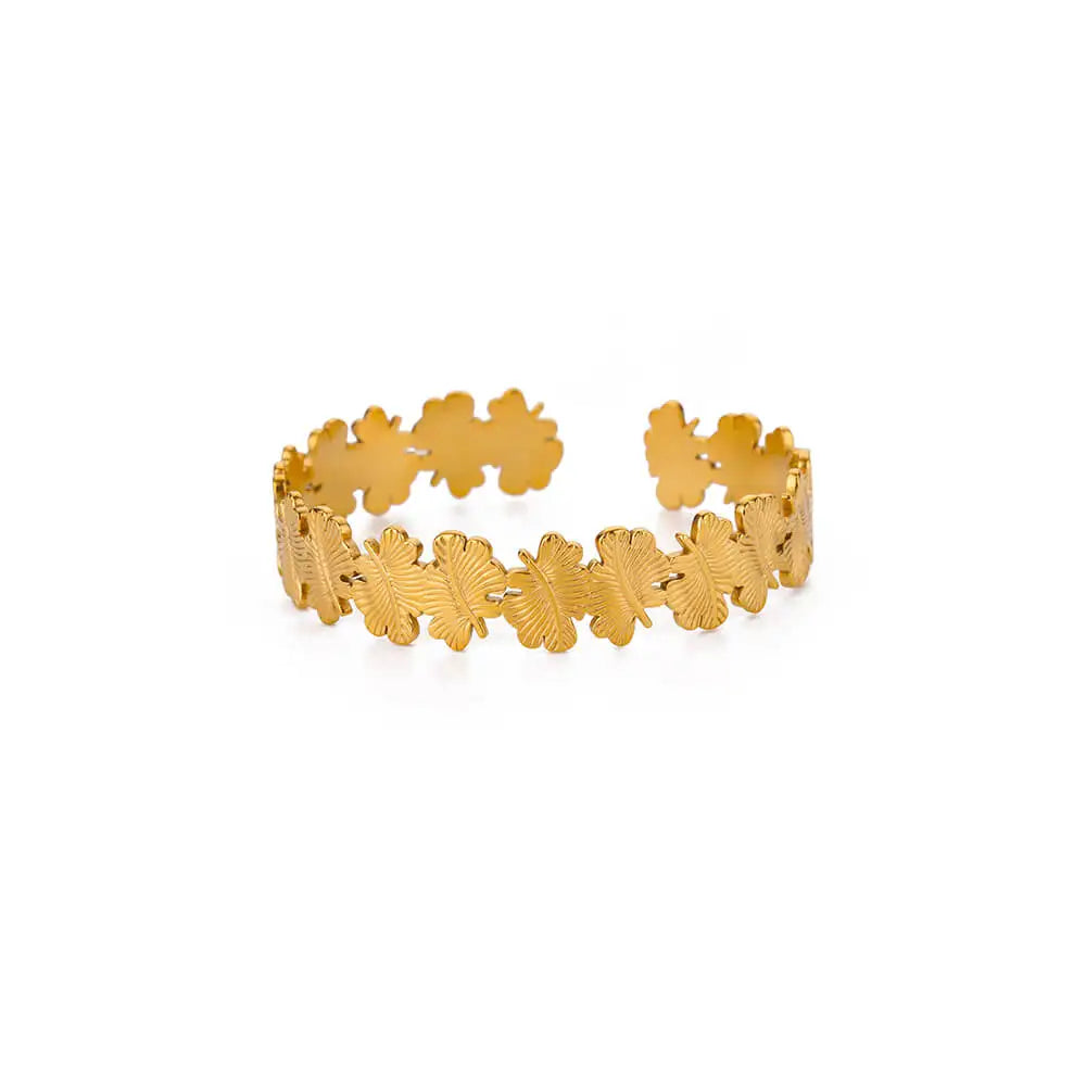 Five-Petal Flower Cuban Link Bracelet