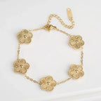 5-Petal Flower Curb Bracelet gold