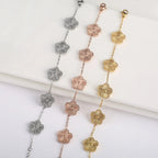 5-Petal Flower Curb Bracelet rose gold