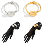 Large Asymmetrical Water Drop Curb Bracelet gold