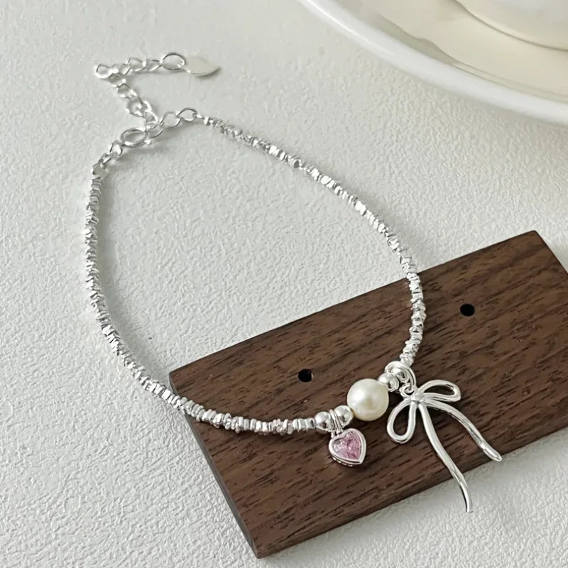 Bow Tie and Pearl ID Bracelet