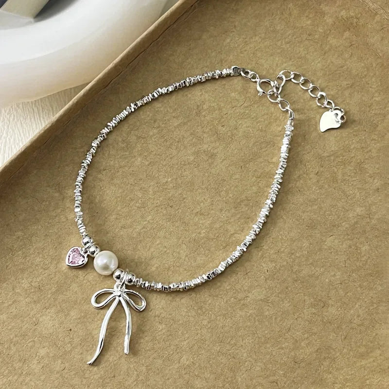 Bow Tie and Pearl ID Bracelet