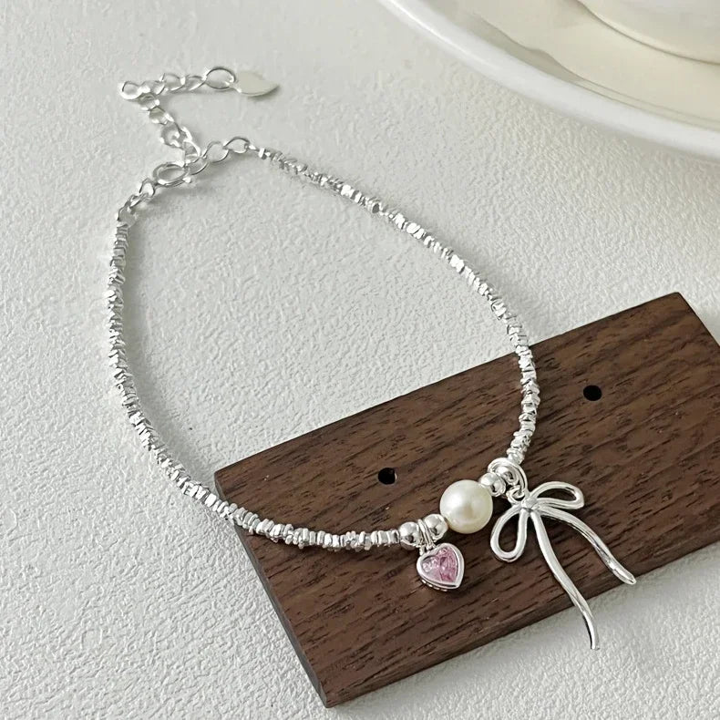 Bow Tie and Pearl ID Bracelet
