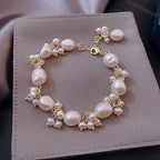 Baroque-Style Curb Bracelet with Pearls