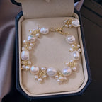 Baroque-Style Curb Bracelet with Pearls